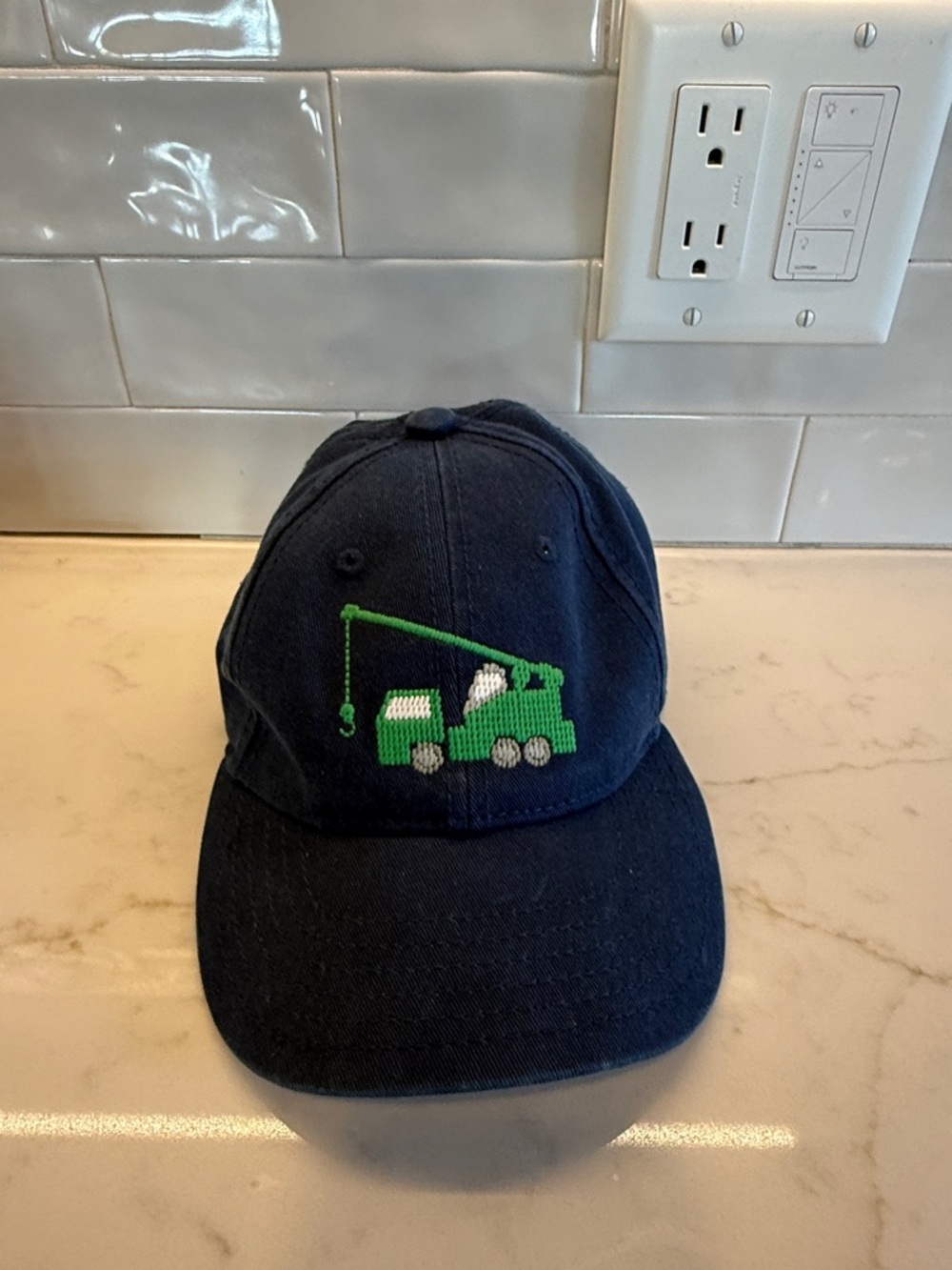 Kids Navy Blue Crane Truck Baseball Cap - Unbranded